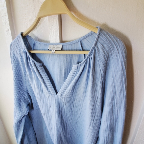 Lucky Brand Light Blue Peasant Blouse Boho - Picture 4 of 11